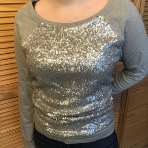 Gray sequined sweater